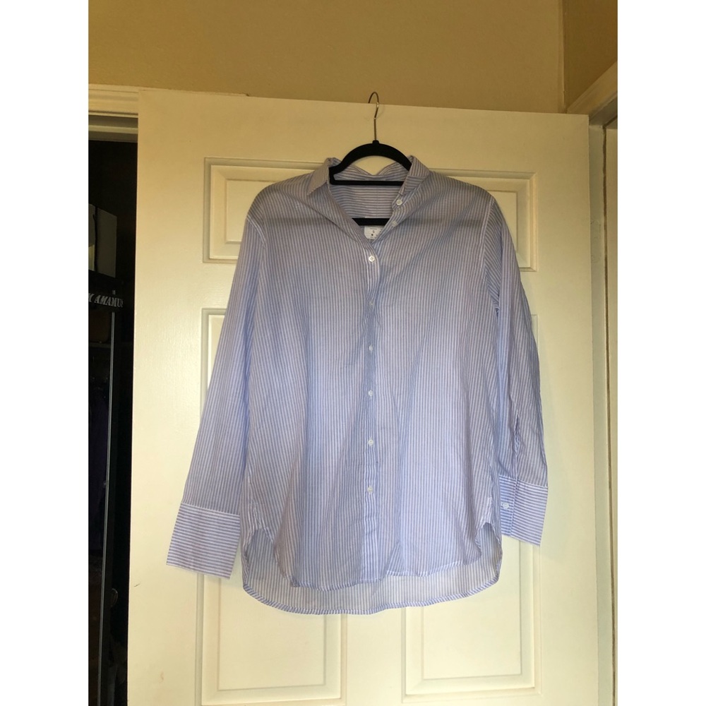 Blue and White Striped Women’s Shirt